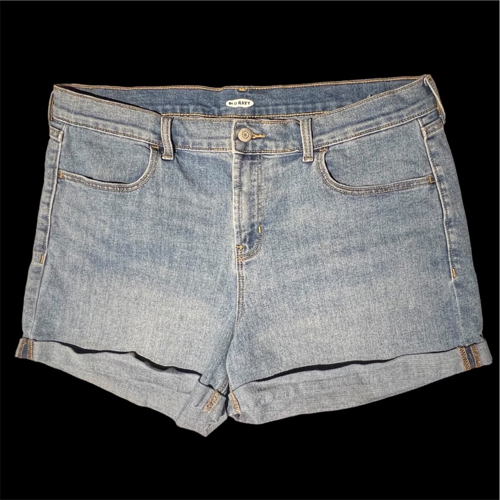 Old Navy Women’s Sz 16 Cuffed Cotton Blend Stretch Denim Shorts